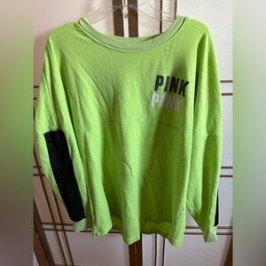 PINK Victoria's Secret Neon Green Long Sleeve Sporty Top - Women’s Large